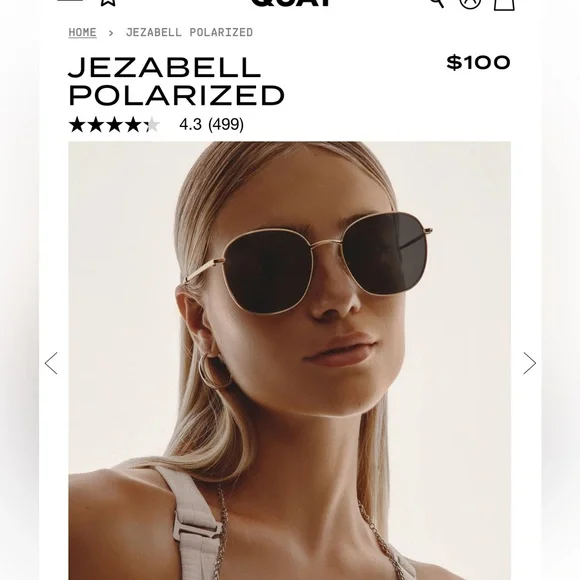 Quay Australia Jezabell Sunglasses with Clear Case Quay Australia JEZABELL Oversized Round Sunglasses - Gold  main image 3